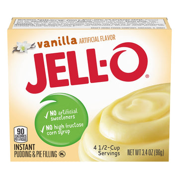 Jell-O Vanilla Pudding & Pie Filling, 3.4 Oz, 4 Pk
