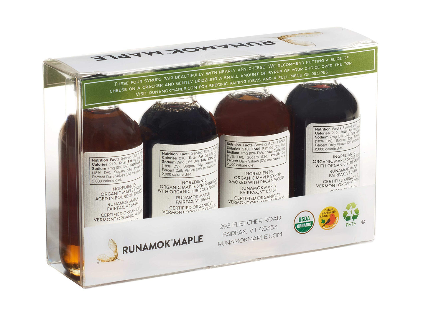 Runamok Organic Vermont Maple Syrup Sampler | Cheese Pairing Collection | 2 Oz (4 Count) | 60Ml | Barrel-Aged, Infused And Smoked Organic Maple Syrup Varieties