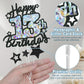 Happy 13Th Birthday Cake Topper, Black Glitter And Gem Patterns Card Stock Cake Toppers, 13 Year Birthday Party Cake Decoration