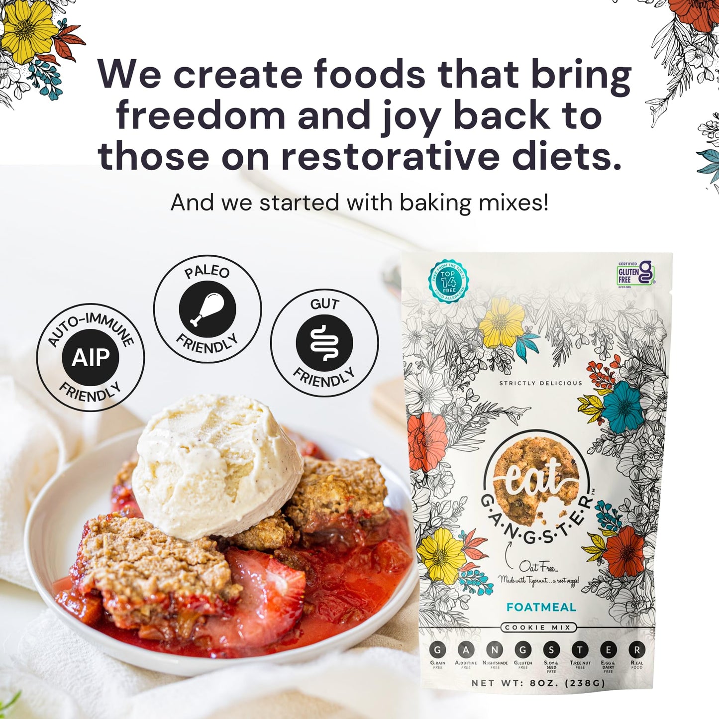 eat G.A.N.G.S.T.E.R. Foatmeal Cookie Mix - Allergy-Friendly Baking Mix, No Dairy, Nuts, Gluten, Dairy - Grain-Free Oatmeal Alter