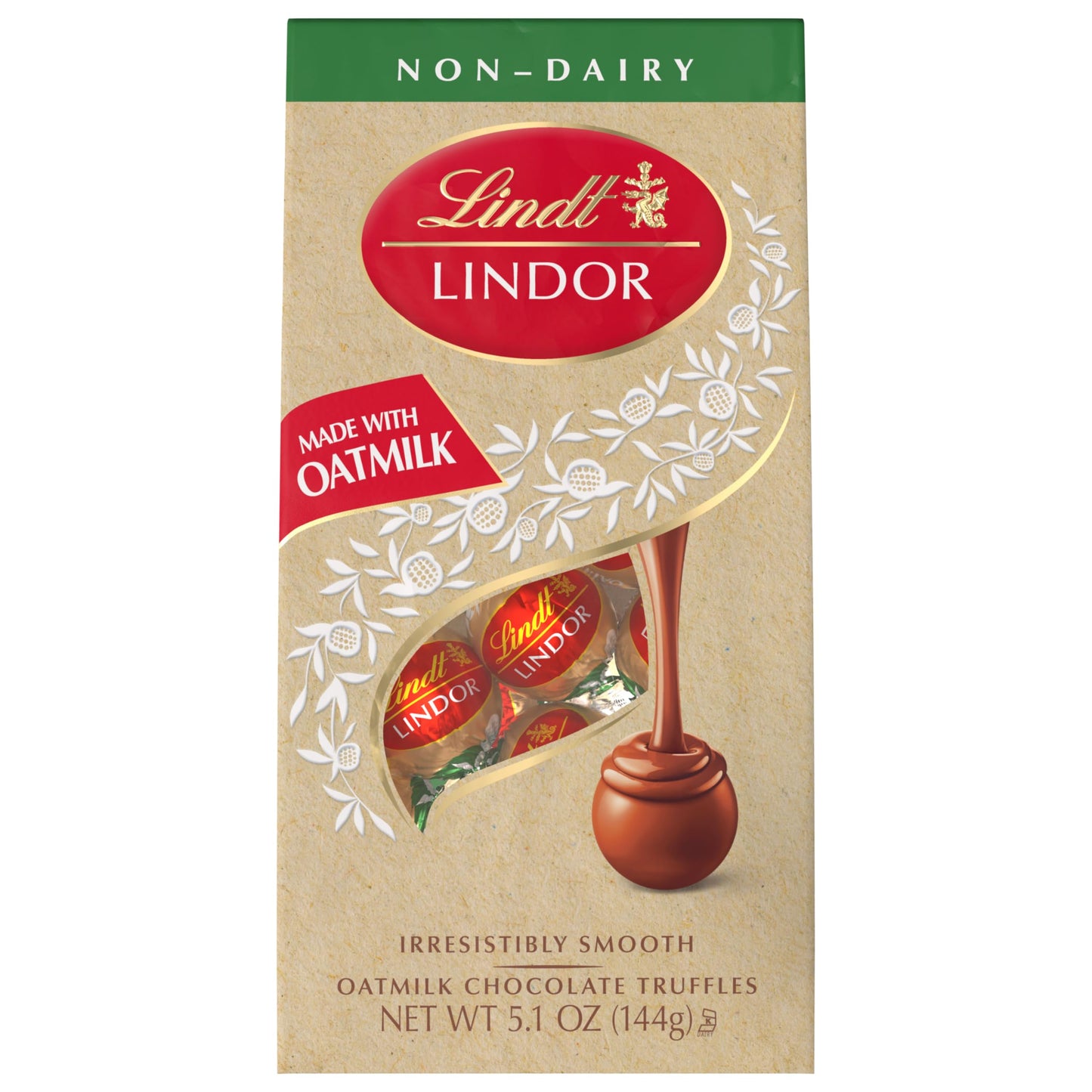 Lindt LINDOR OatMilk Chocolate Candy Truffles  Non-Dairy Chocolate Truffles with Smooth  Melting Truffle Center  5.1 oz.