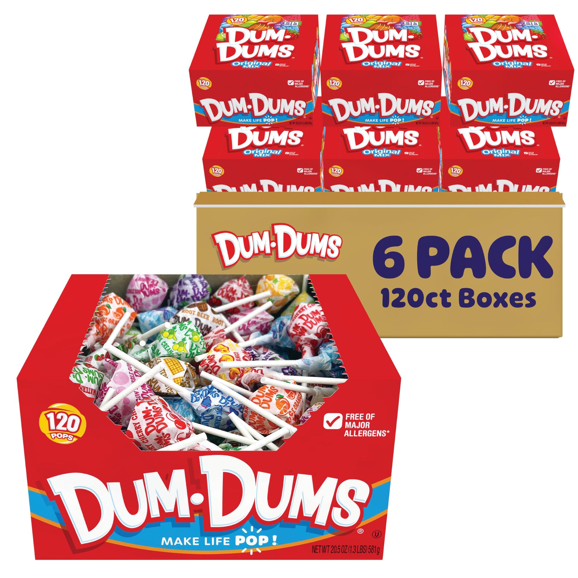Dum Dums Original Candy Mix Variety Pack - All-Time Classic Flavors, Lollipops Individually Wrapped in Bulk Candy Bag, Assorted 
