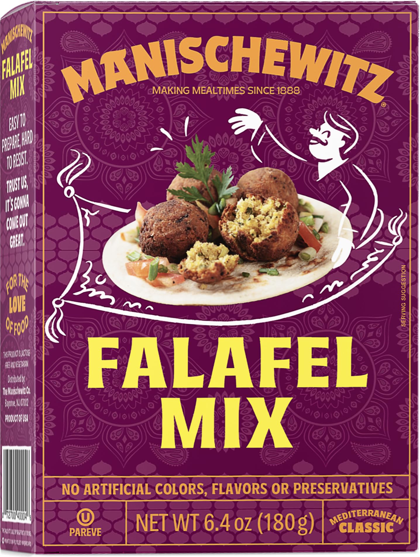 Manischewitz Mediterranean Falafel Ball Mix, All Natural, Sugar Free, 6.4oz