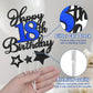 Happy 18Th Birthday Cake Toppers, Black Blue Glitter Cake Decorations Set, 18Th Birthday Decor, Birthday Anniversary Party Decor