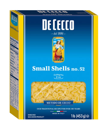 De Cecco Semolina Pasta, Small Shells No.52, 1 Pound (Pack of 5)