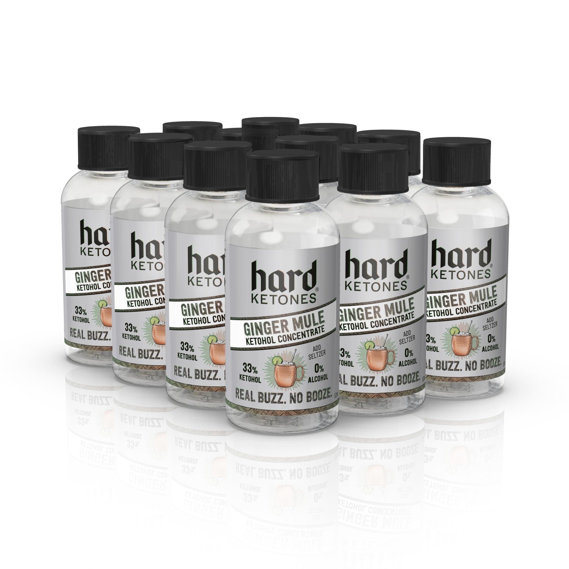 Hard Ketones Ginger Mule Ketohol Concentrate | 12 Pack, 2 Oz Bottles, Alcohol Alternative with 17.25g (33%) Ketohol
