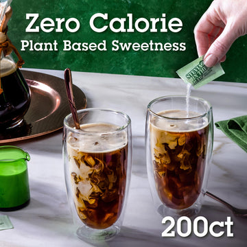 Stevia In The Raw Stevia Sweetener Packets, 200 Ct Box, Zero Calorie Stevia Sugar Substitute Packets, No Erythritol Or Artificial Flavors, Vegan, Gluten Free, Kosher, Low Glycemic Index