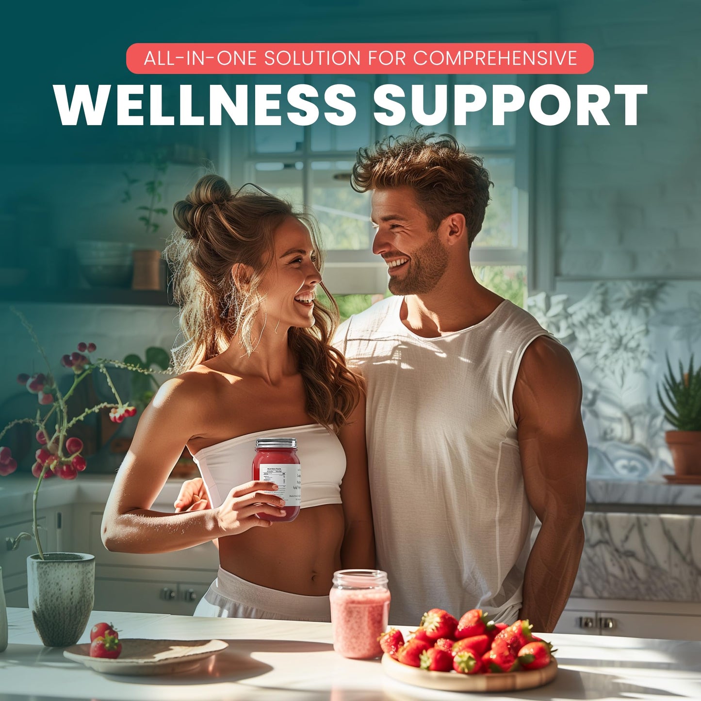 Strawberry Mojito Sea Moss Gel Fresh Fruit Infused Certified Wild Harvested Irish Sea Moss Gel | Immune And Digestive Support |