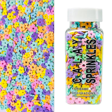 Flower Sprinkles Edible Flowers for Cake Decorating, Mix Sizes Baking Sugar for Cupcake, Cookie, Donut Dessert Decoration, Weddi