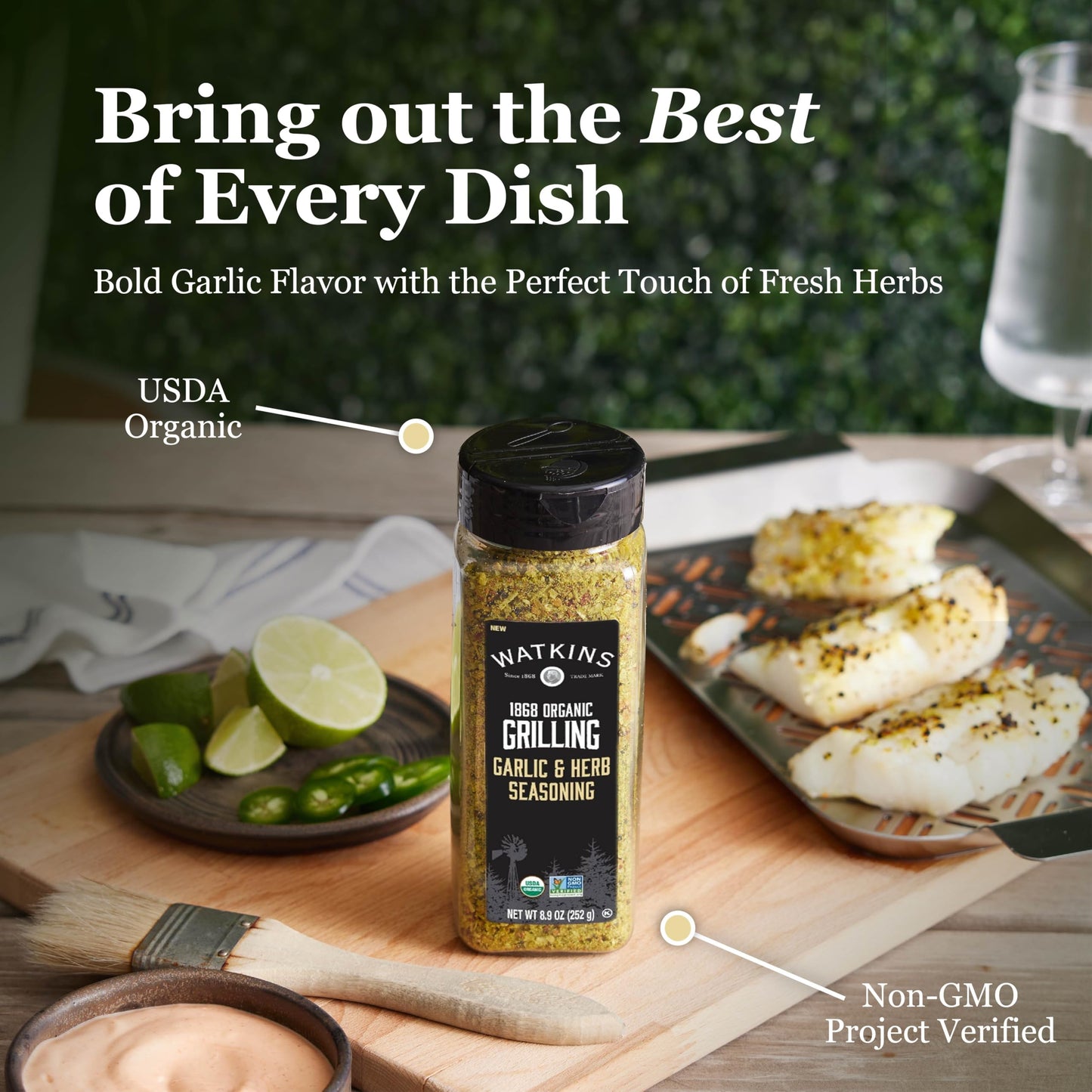 Watkin'S Organic Grilling Garlic & Herb Seasoning, 8.9 Oz