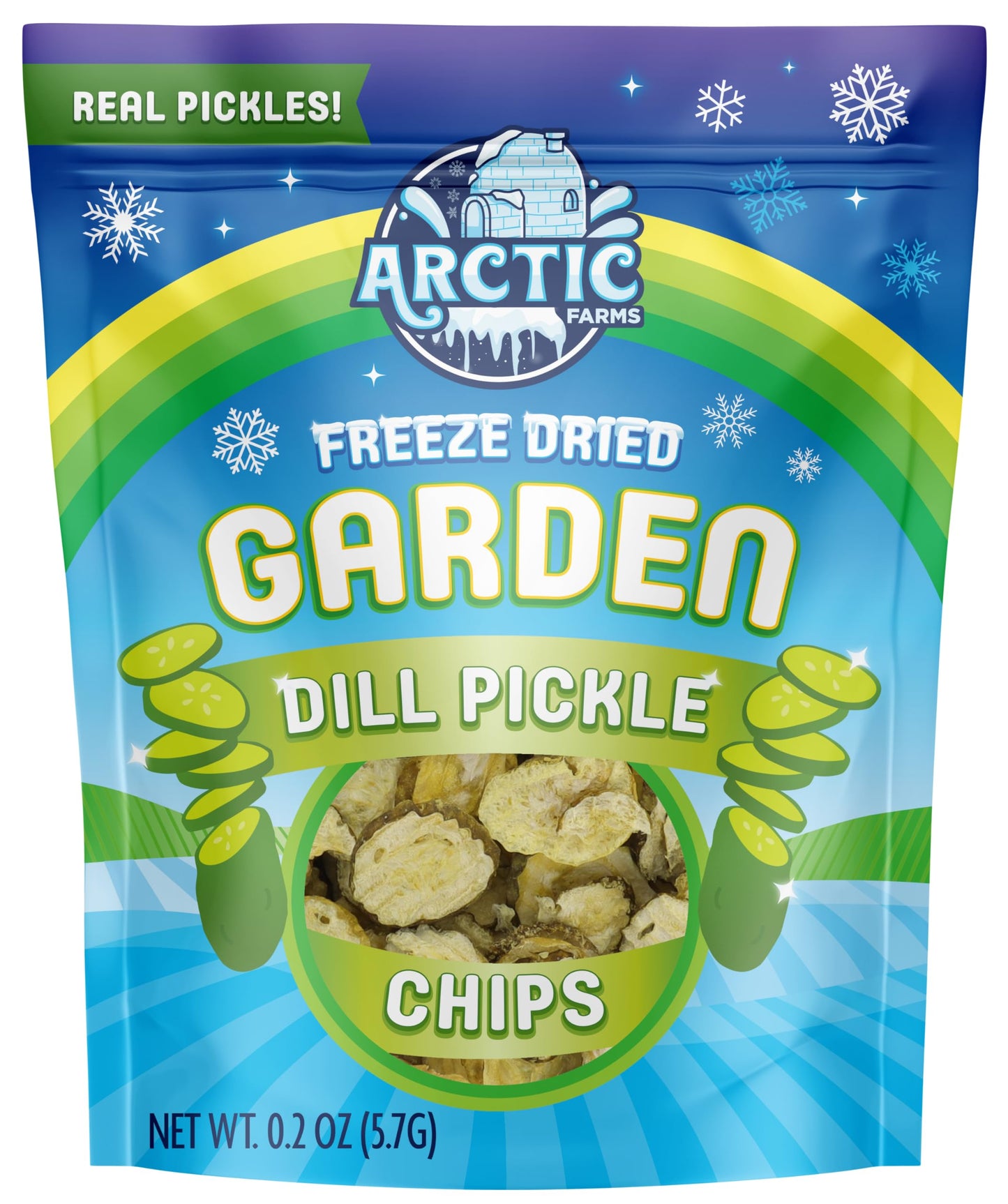 Arctic Farms Freeze Dried Kosher Dill Pickle Chips (Small Bag) (Pack Of 3)