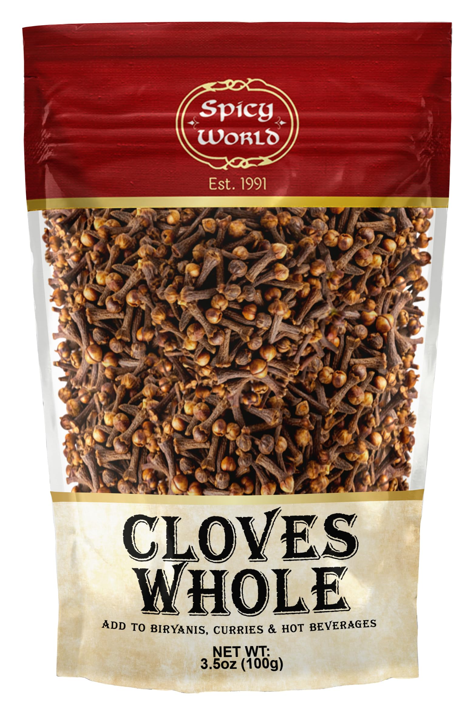 Whole Cloves 3.5 Oz Bag - Great For Foods, Tea, Pomander Balls, And Even Potpourri - By Spicy World