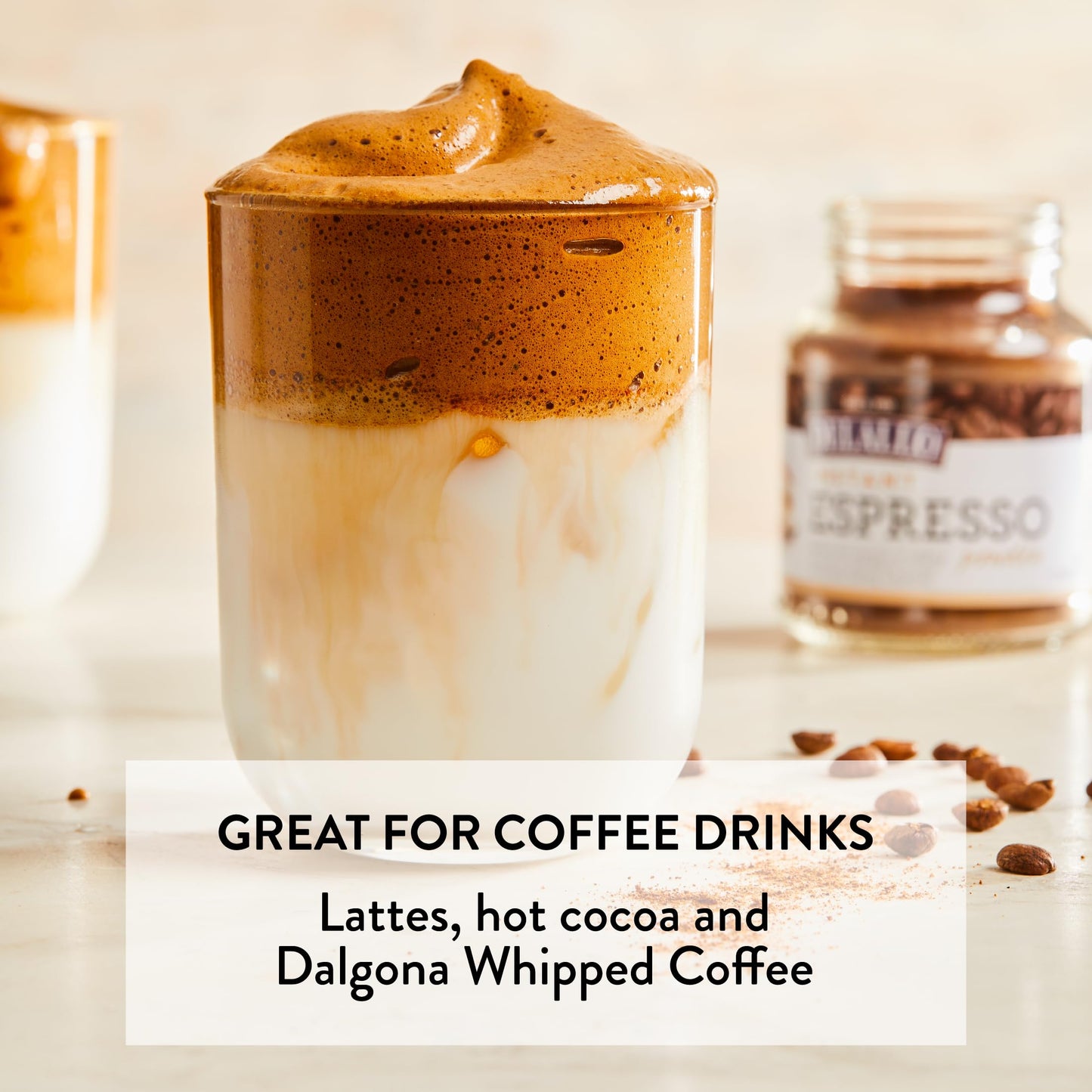 Delallo Instant Espresso Powder, 1.94 Ounce Jar, 6 Pack, For Baking And Drinks,100% Dark Roast Coffee, Naturally Caffeinated, Non Gmo