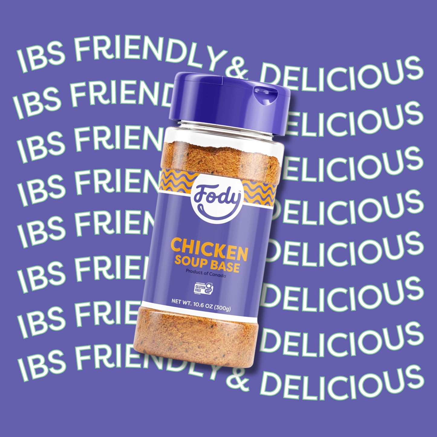 Fody Foods Chicken Soup Base & Seasoning, 10.6 Oz, Ready to Use, Garlic and Onion Free, Low FODMAP Certified, Gut & IBS Friendly