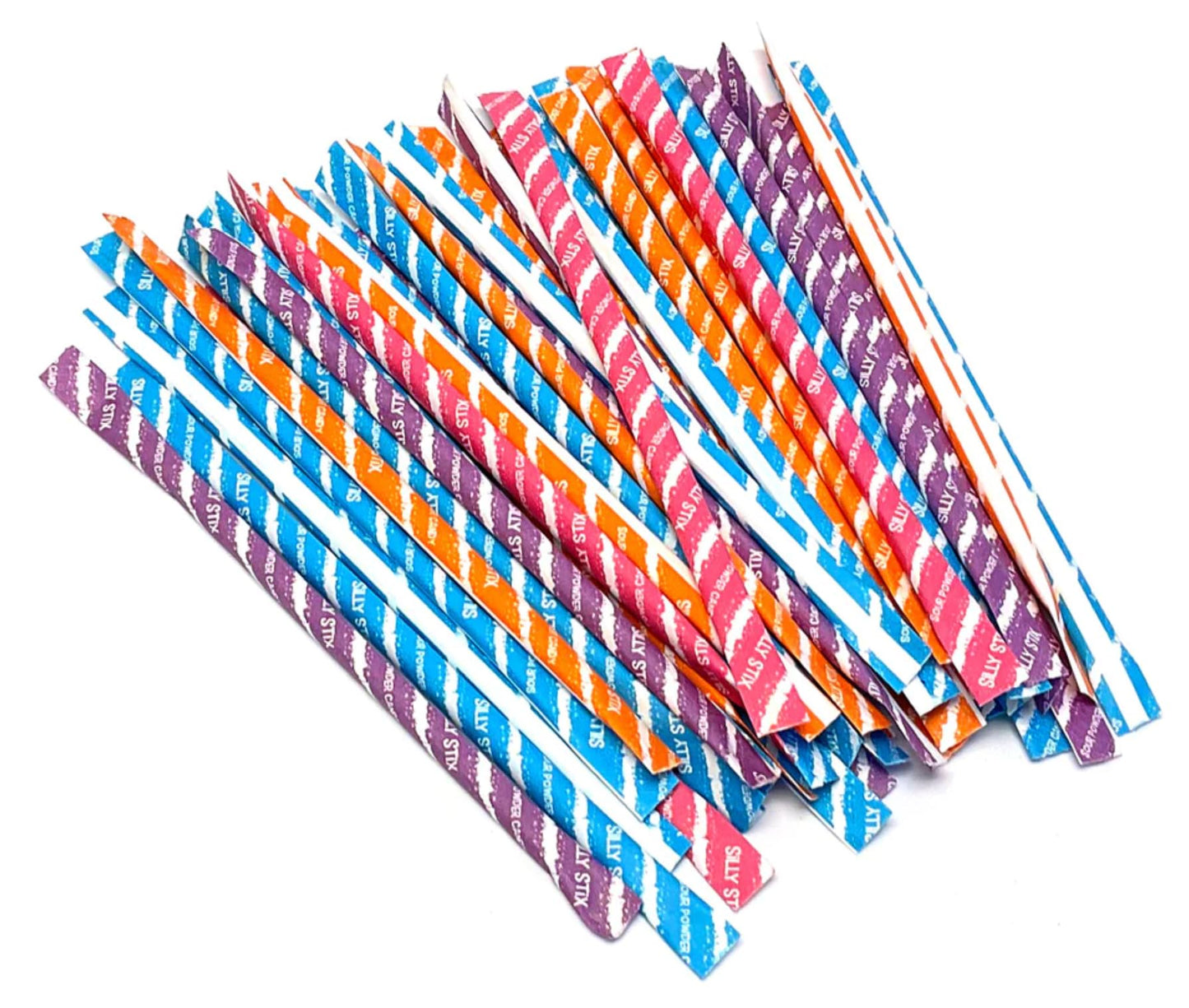 Silly Stix Sour Filled Candy Straws - 2.75 oz Bag - Pack of 2 - Variety of Flavors - Tropical Punch, Orange, Cherry, and Grape -