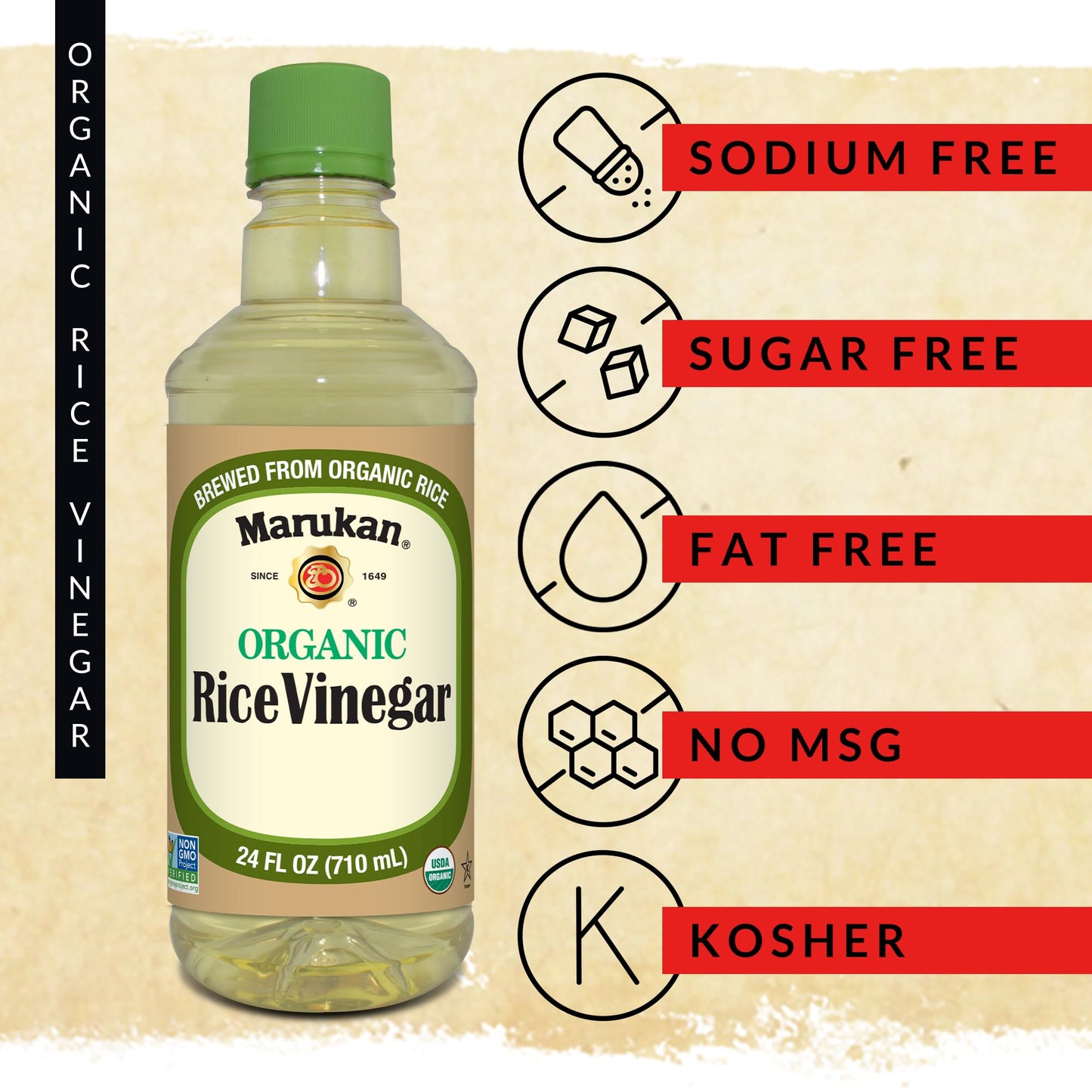 Marukan Organic Unseasoned Rice Vinegar, 128 Fl Oz, Model VC-a3-79110, Pack of 1