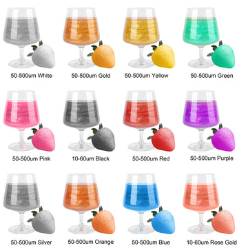 Edible Glitter for Drinks - 12 Colors Luster Dust Edible with Spoons Brushes, Food Grade Edible Glitter for Cake Decorating, Shi