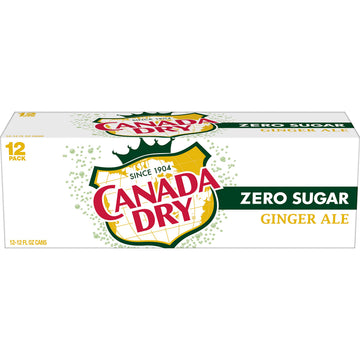 Canada Dry Zero Sugar Ginger Ale Soda, 12 fl oz cans, 12 pack, Model 078000148169