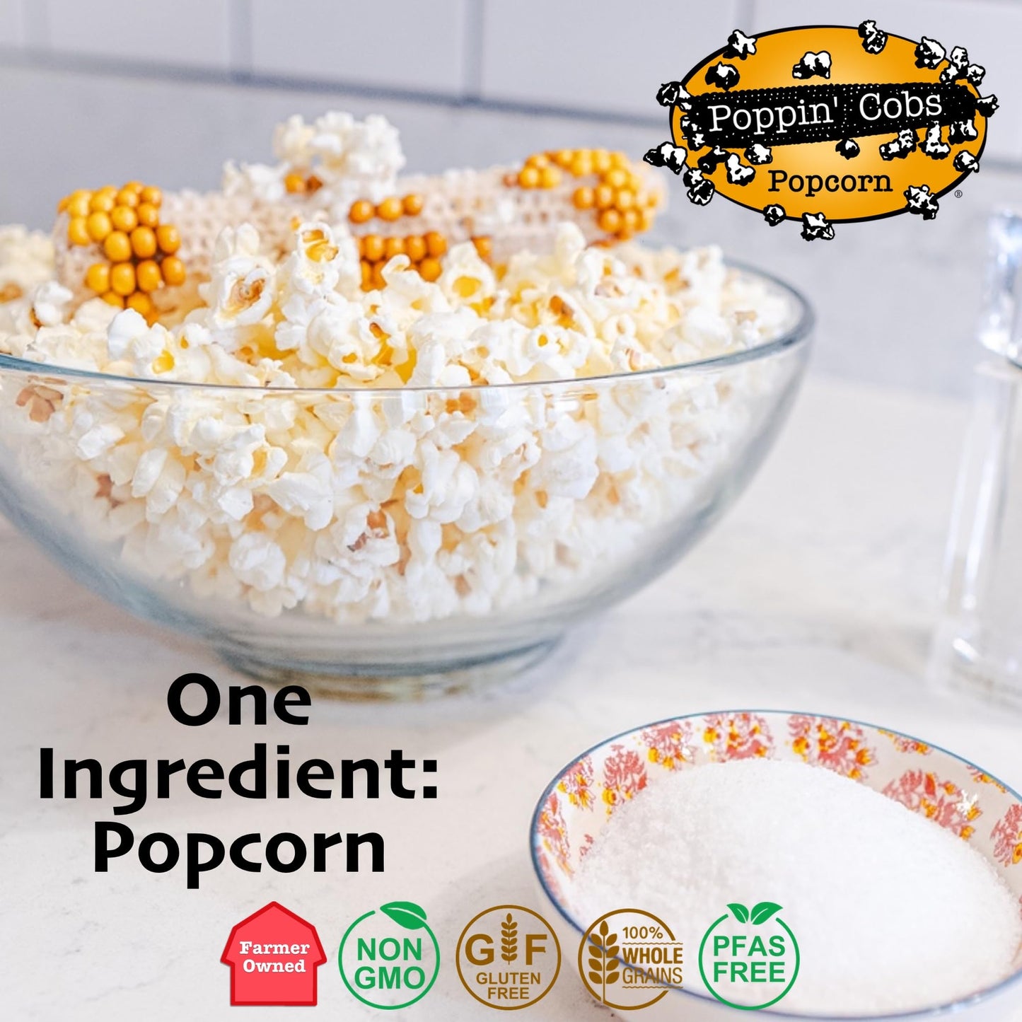 Microwave Popcorn on the Cob - Pops off the Cob | Poppin Cobs Popcorn | Single Pack Case (14 Count) | Single Ingredient | Glute