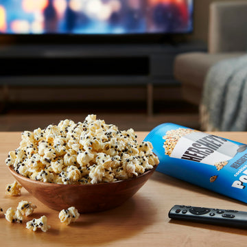 Hersheys Cookies N Crme, 5.25oz Grocery Sized Bag, Popcorn drizzled in white creme and cookie bits, Ready to Eat, Savory Snack,