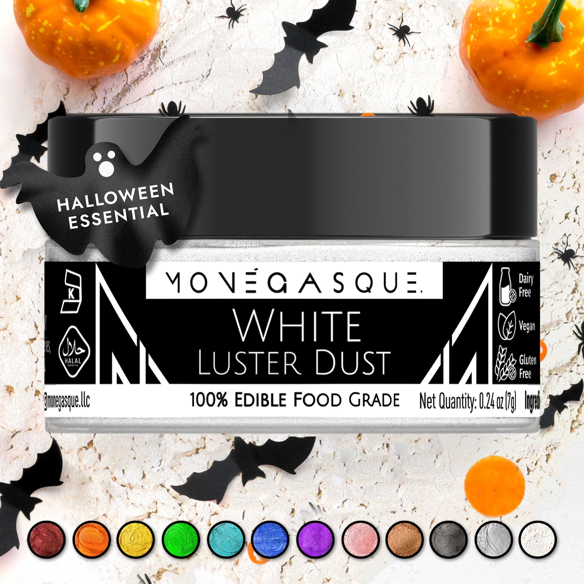 Mon  Gasque White Luster Dust Edible Glitter For Cocktails 7G - Premium White Edible Glitter - Cake Glitter - Luster Dust For Ha