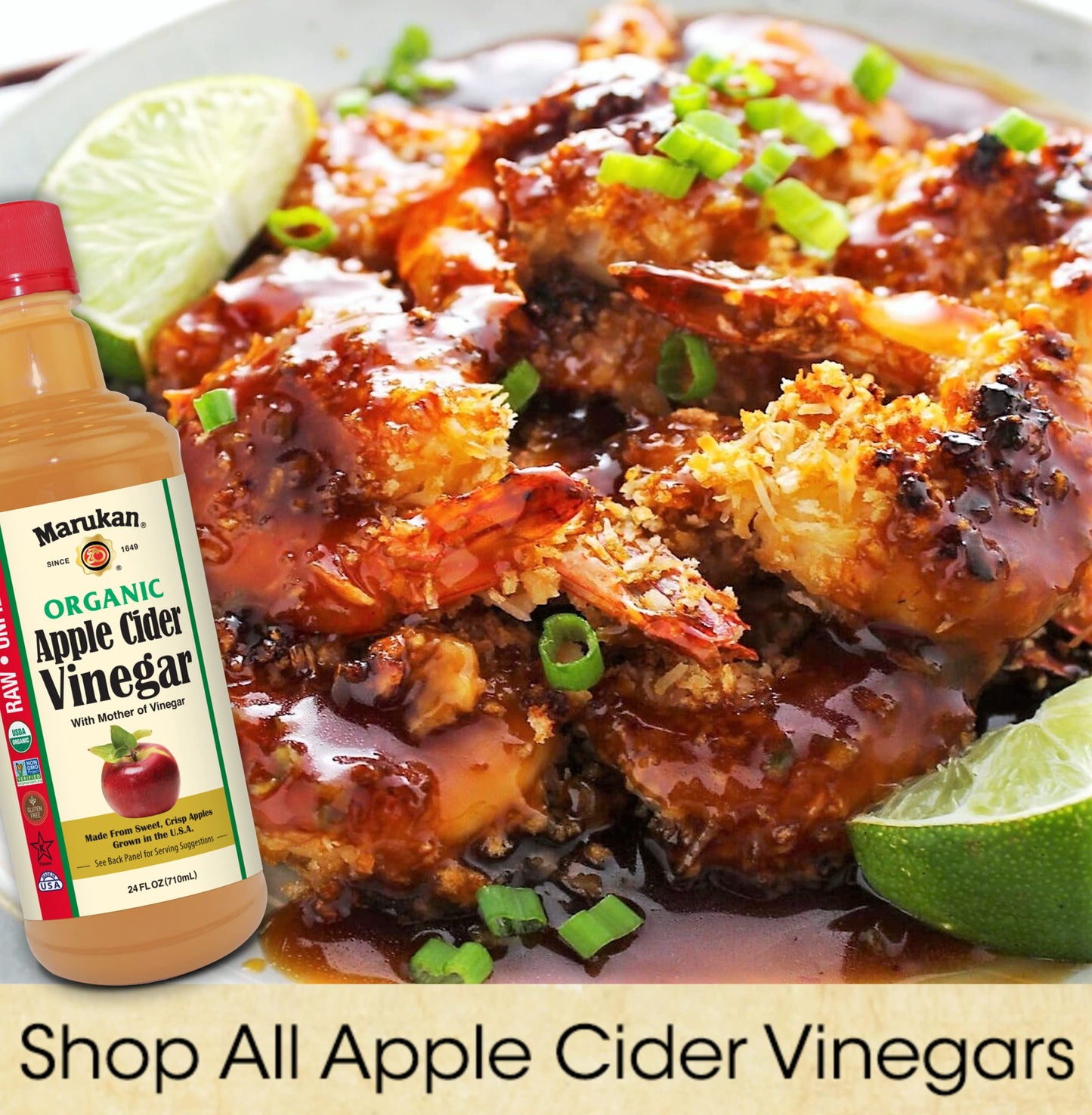 Marukan Organic Apple Cider Vinegar - 24 Fl Oz Glass Bottle (Pack of 1)
