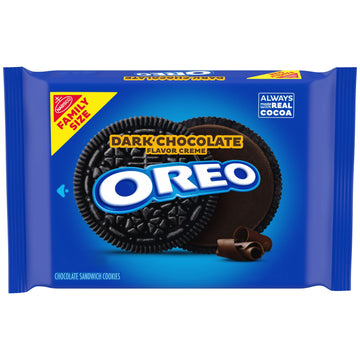 OREO Dark Chocolate Crme Chocolate Sandwich Cookies, Family Size, 17 oz
