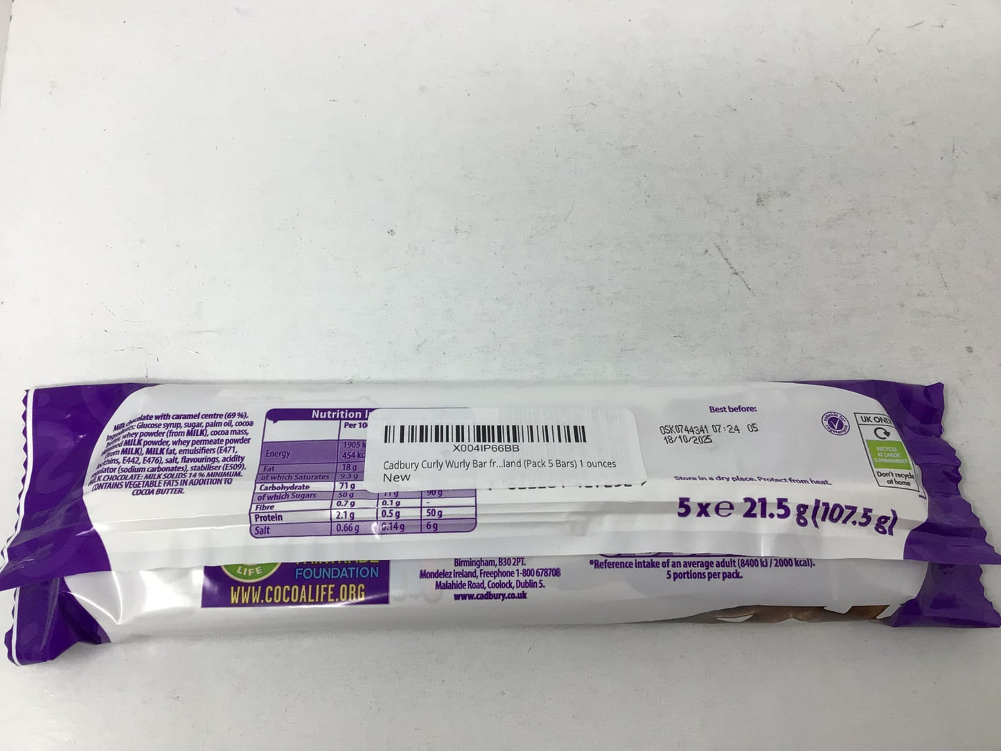 Cadbury Curly Wurly Bar from England (Pack 5 Bars)