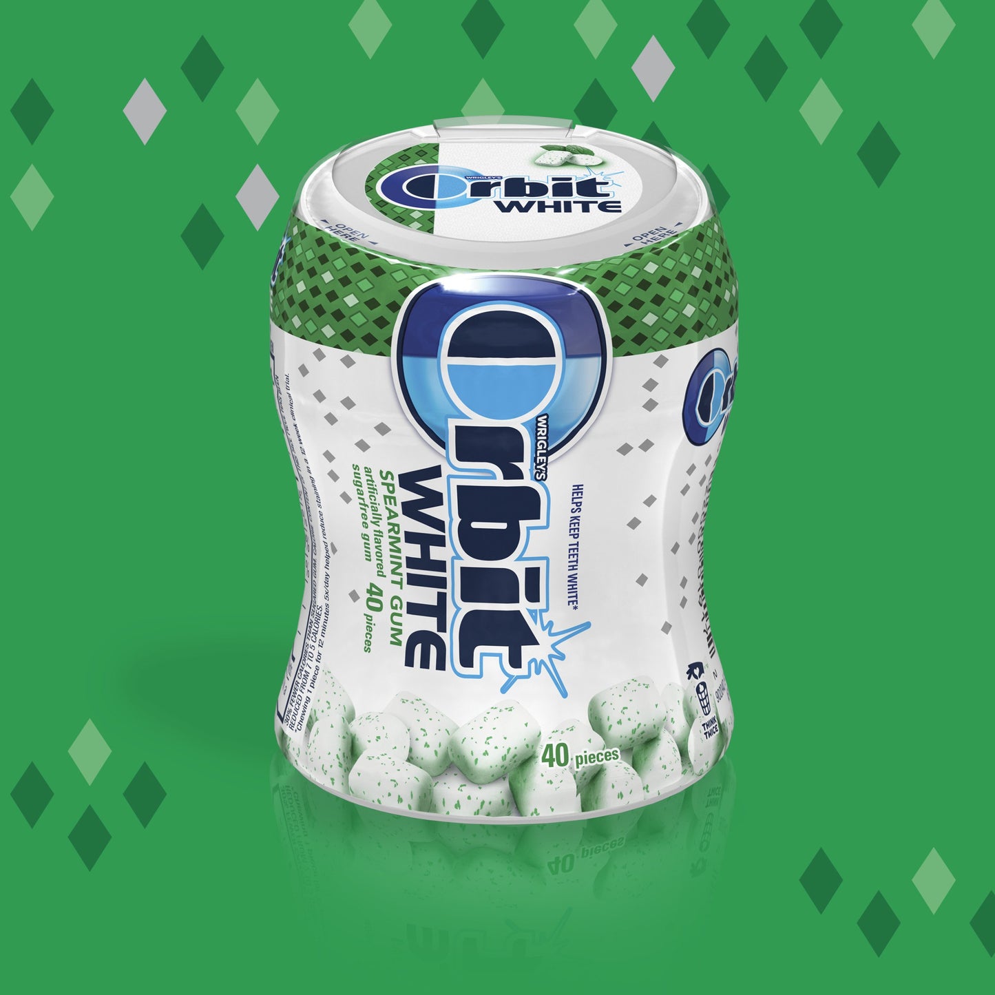 Orbit White Spearmint Sugar Free Chewing Gum, 40 Count (Pack Of 6)