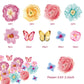 102Pcs Edible Flowers And Butterfly Cake Topper Cupcake Wafer Paper Wedding Themed Party Kids Wedding Girl Women Party Birthday