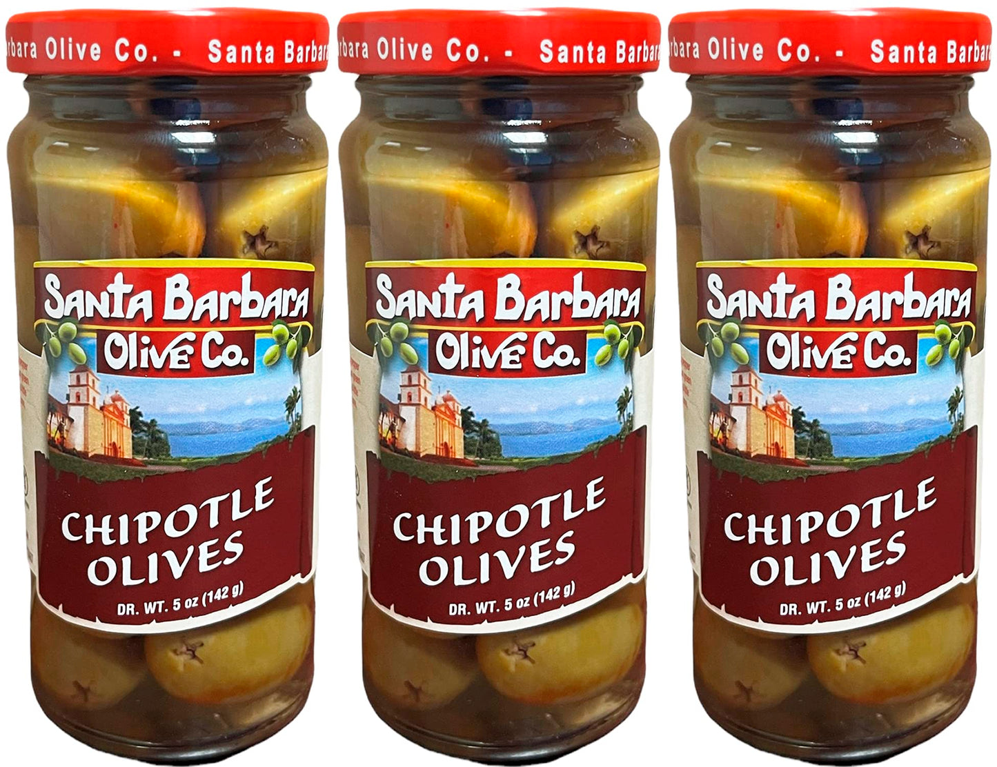 SANTA BARBARA OLIVE CO Chipotle Stuffed Olives, 3 Pack, 5oz