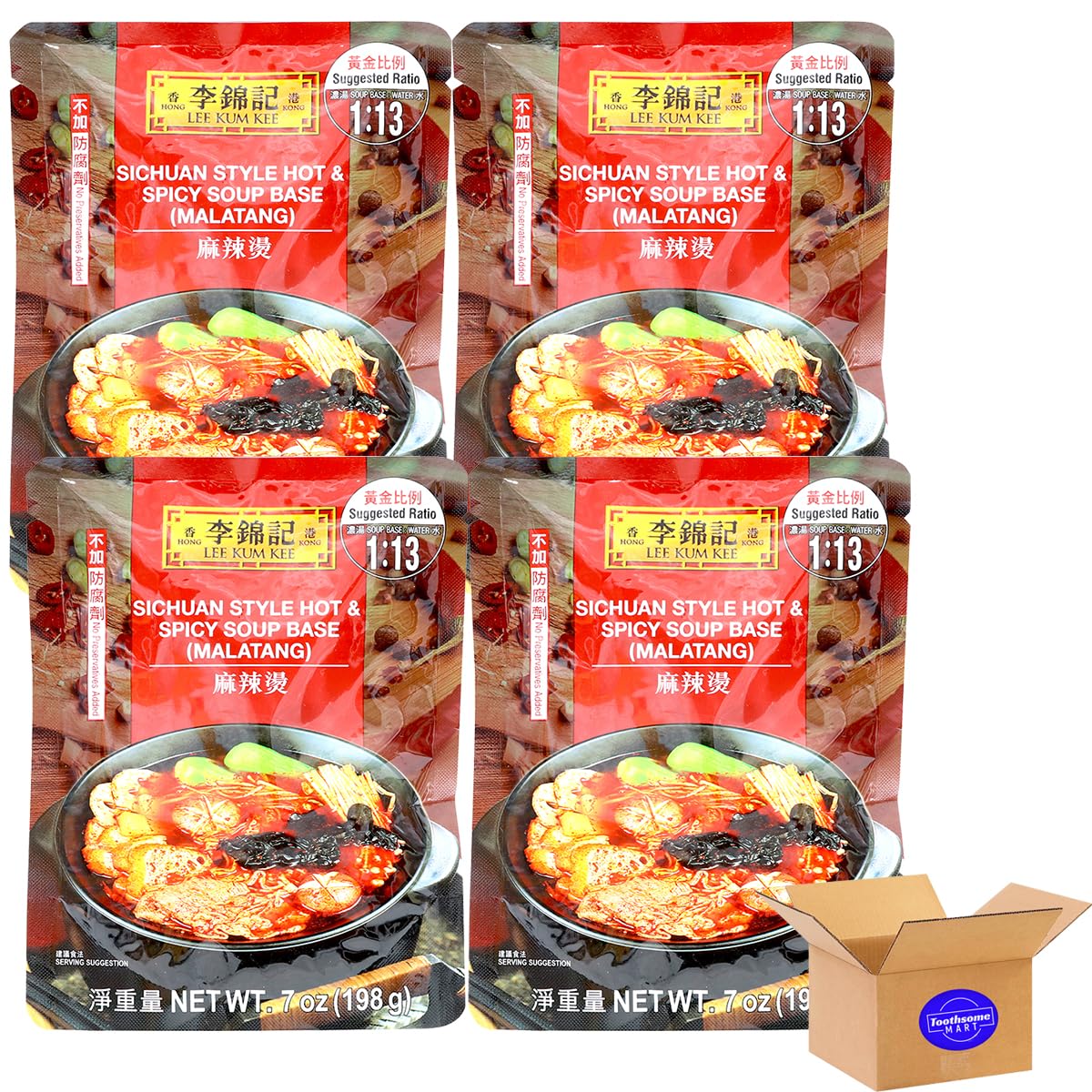 l k k Sichuan Style Hot &Spicy Soup Base(Ma la tang) 7oz/198g 4pack