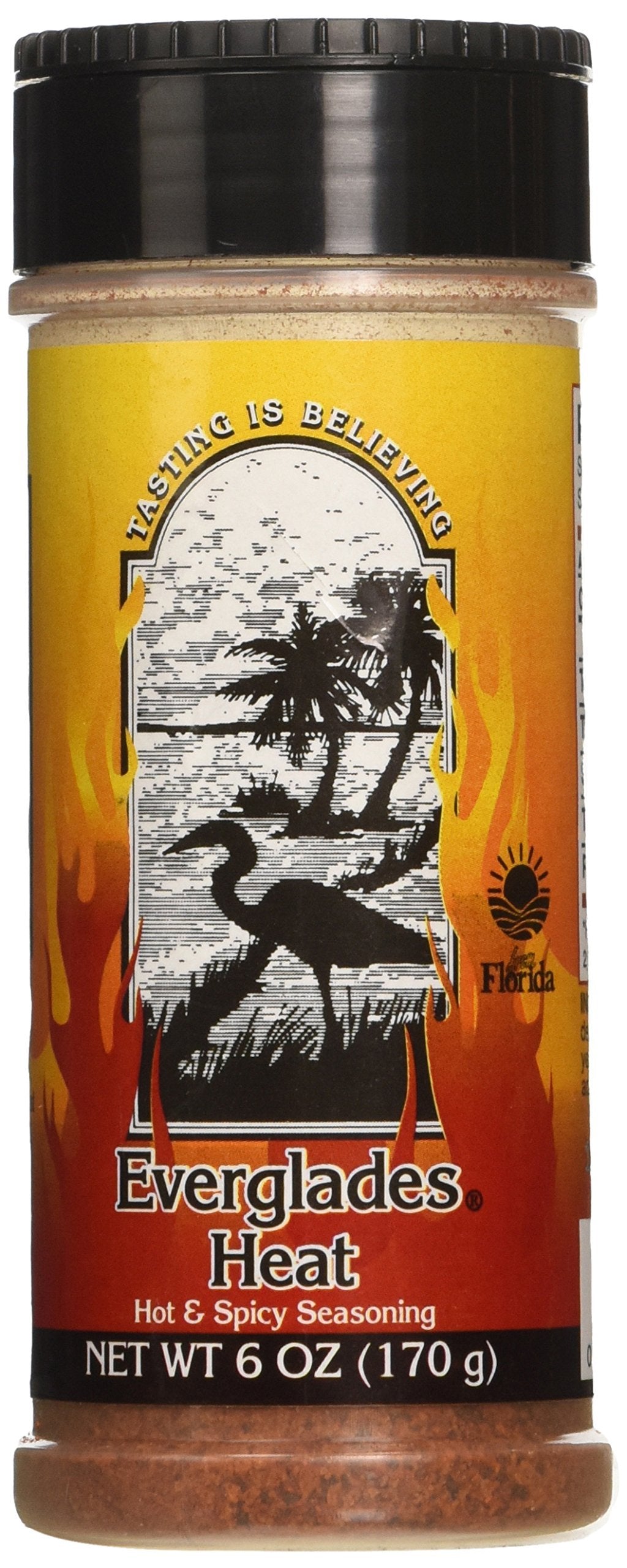 Everglades Heat Seasoning Spicy Blend For Chicken Wings, Chili, Fish & Fries, Add Zest With Red Pepper Heat Made In The Usa 6 Oz