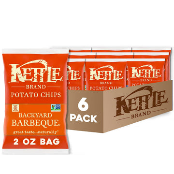Kettle Brand Potato Chips, Backyard Barbeque Kettle Chips, Snack Bag, 2 Oz (Pack of 6)