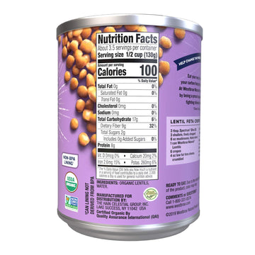 Westbrae Natural Organic Lentil Beans, No Salt Added, 15 Oz (Pack of 12) (Packaging May Vary)