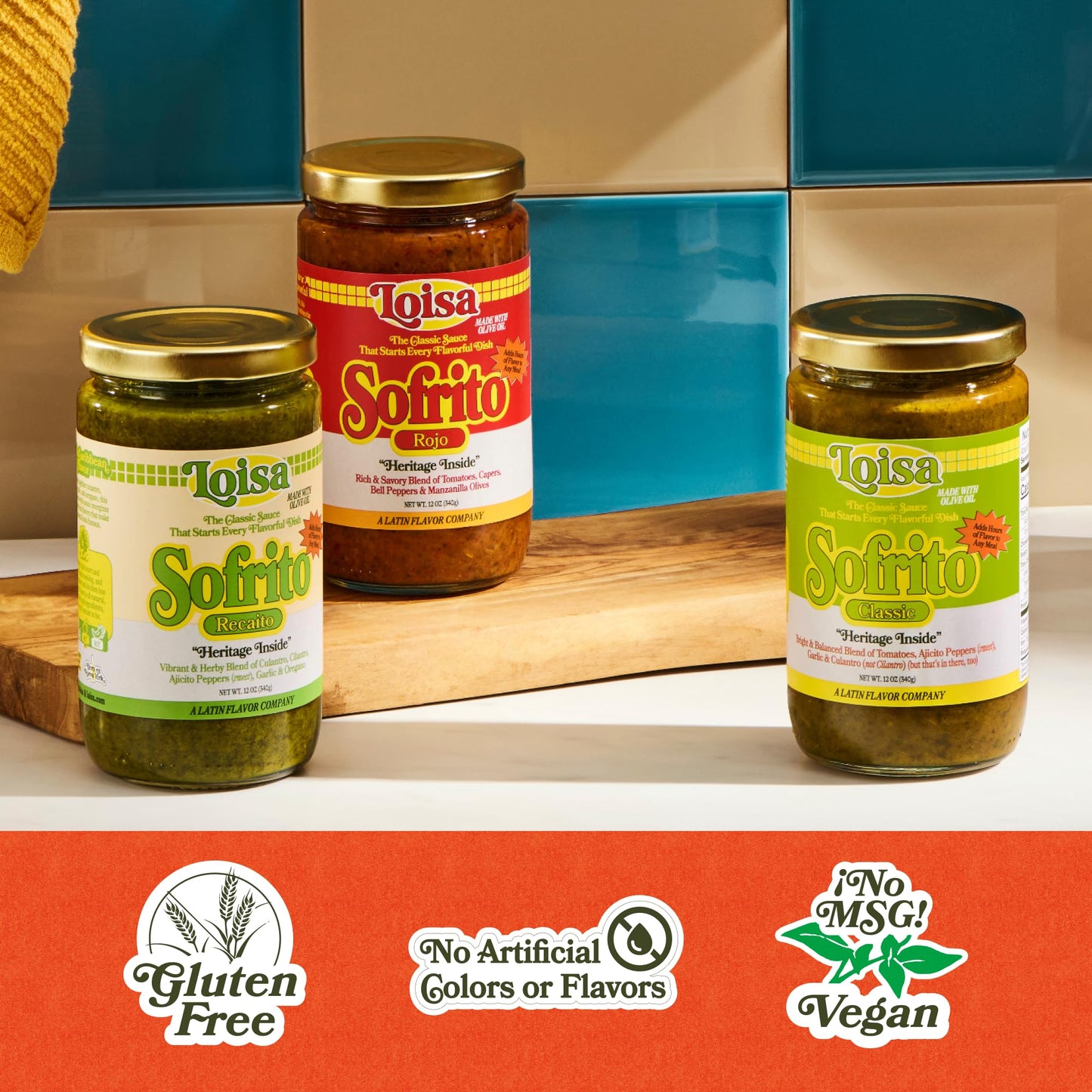 Loisa Sofrito Cooking Sauce  Non-GMO  No-MSG  No Preservatives  No Artificial Coloring  No Artificial Flavors  Vegan  Pure Latin Flavor  12 oz  Pack of 1