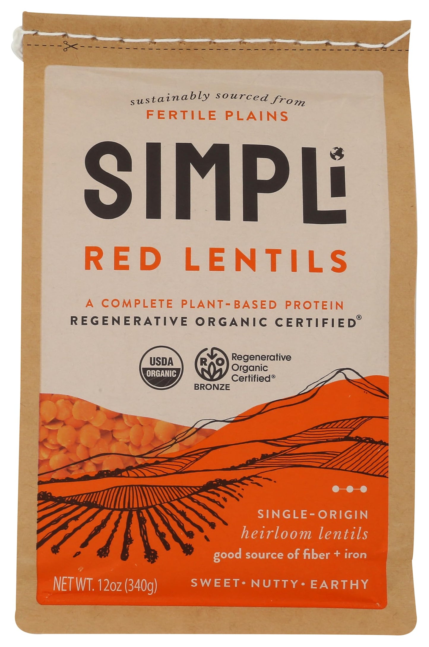 SIMPLI Organic Red Lentils  12 OZ
