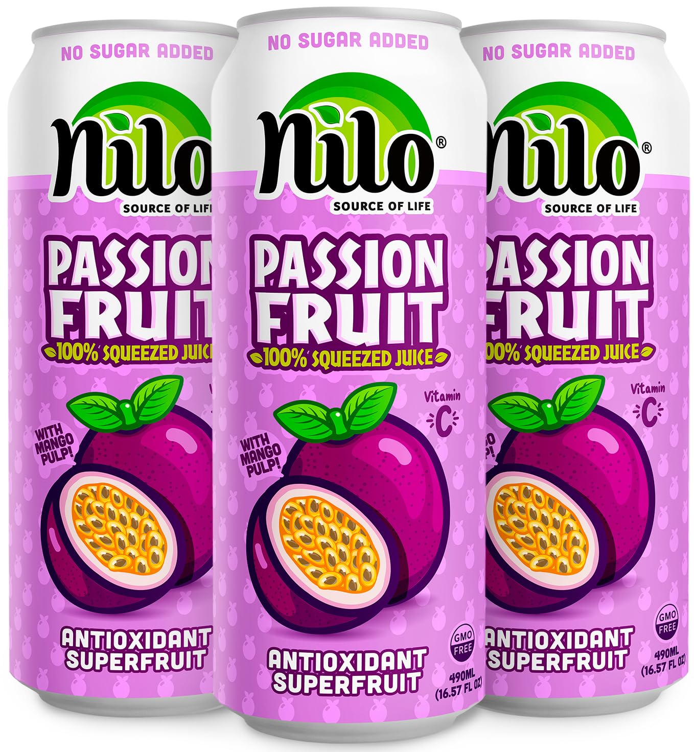 NILO Passion Fruit Juice | 100% Squeezed Maracuya Passion Fruit | NO Sugar added | NOT From Concentrate | 16.57 oz (Pack of 12)