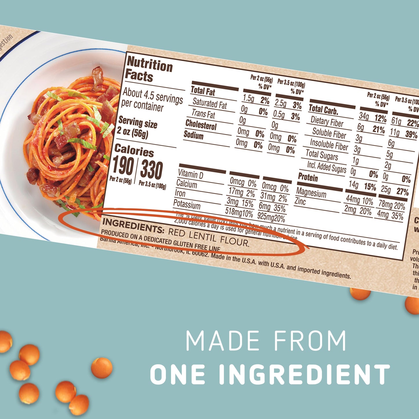 Barilla Red Lentil Spaghetti & Penne Pasta Variety Pack, 8.8 Oz (Pack Of 6) - Vegan, Gluten Free, Non Gmo & Kosher -Made With Plant Based Protein