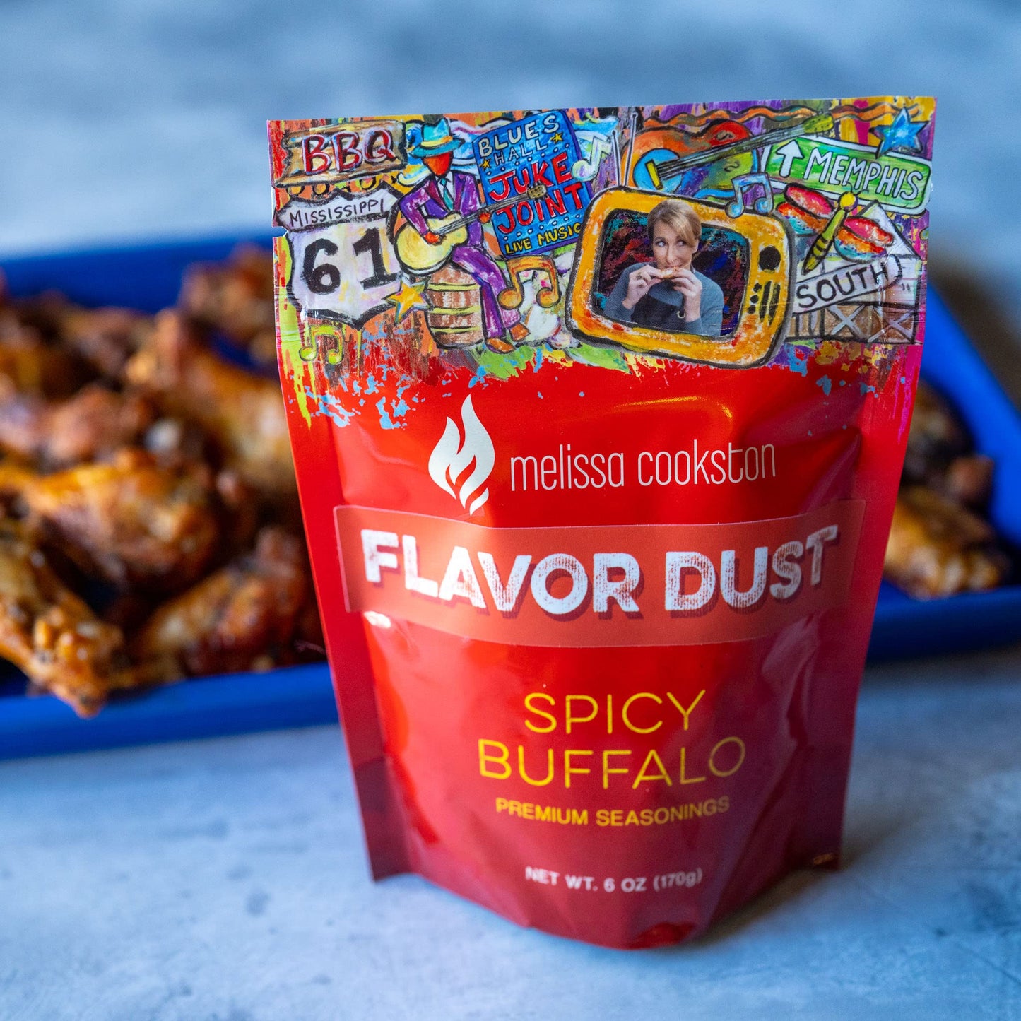 MELISSA COOKSTON Flavor Dust Chicken Wing Coating BBQ Dry Rub Spicy Buffalo 6 Oz