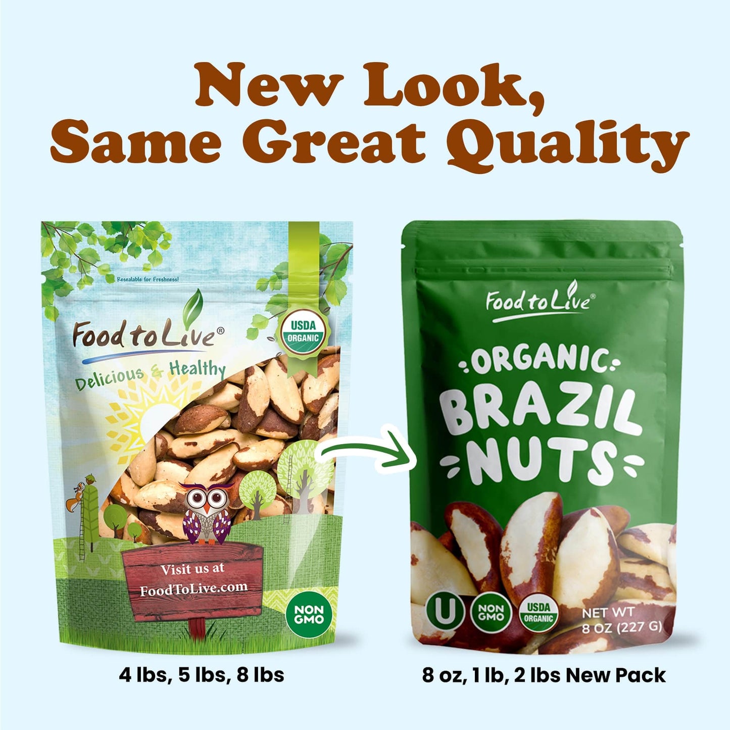 Food To Live - Organic Brazil Nuts, 1 Pound Non-Gmo, Raw, Whole, No Shell, Unsalted, Kosher, Vegan, Keto, Paleo Friendly, Bulk, Trail Mix Snack, Good Source Of Selenium.
