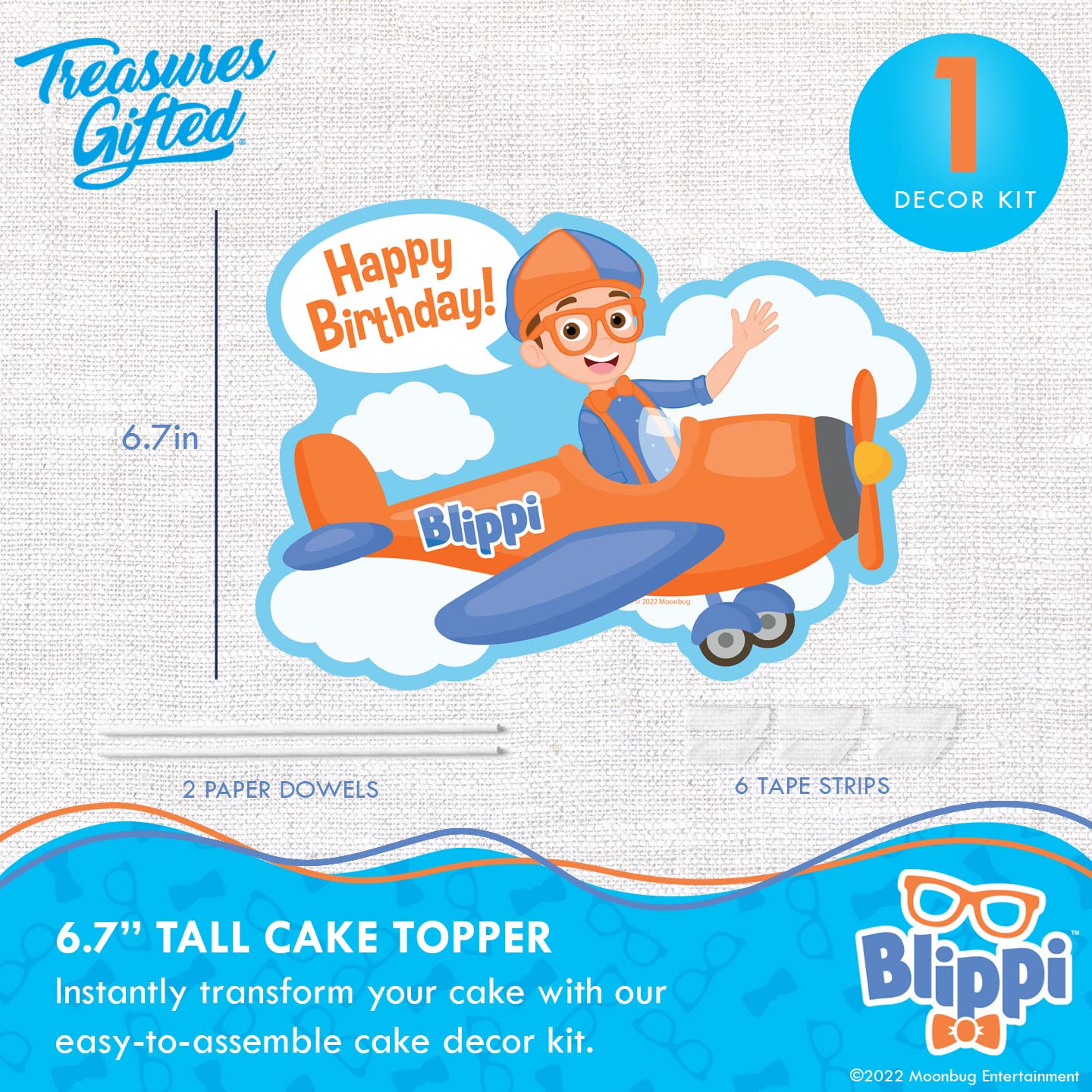 Treasures Gifted Officially Licensed Blippi Cake Topper Vehicle - Blippi Cake Decorations - Blippi Birthday Cake Topper - Blippi