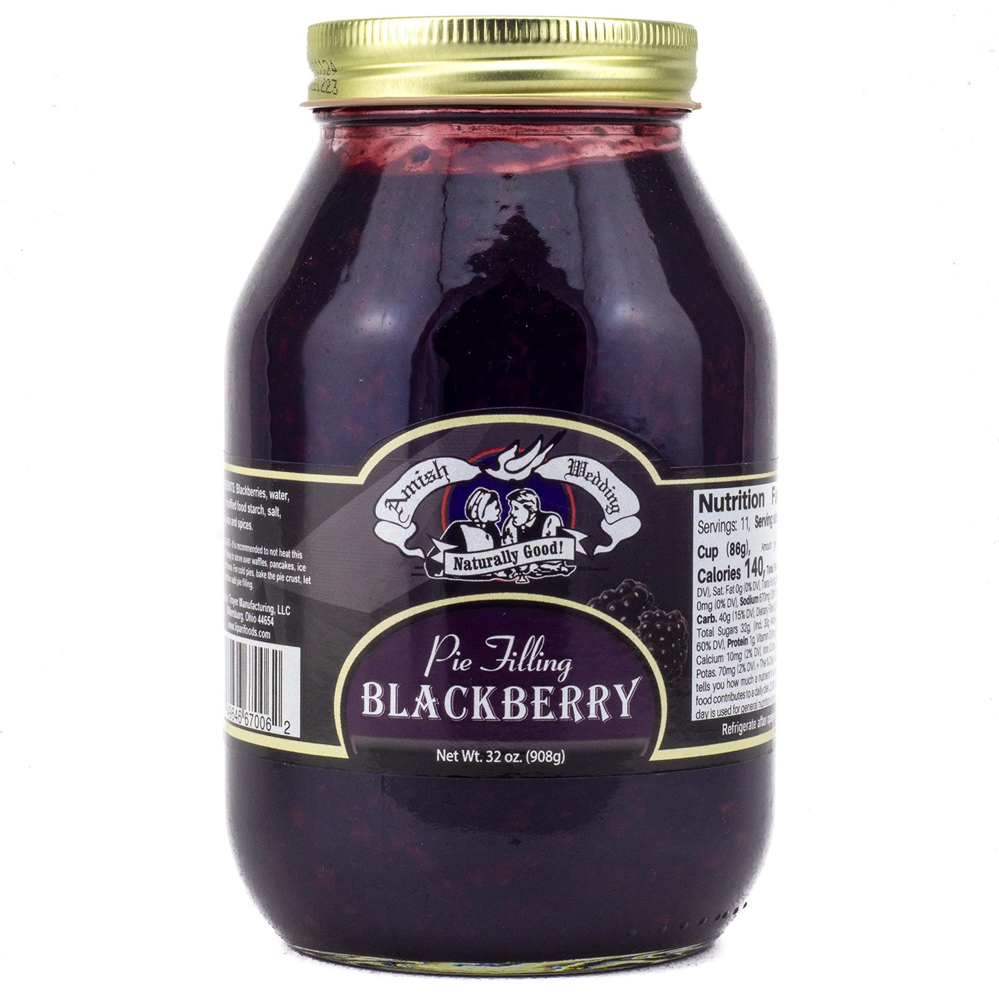 Amish Wedding Blackberry Pie Filling 32 Ounces (Pack Of 2)