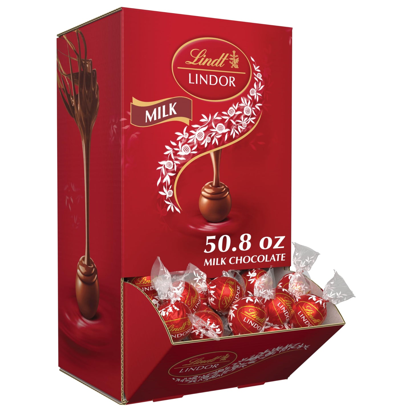Lindt LINDOR Milk Chocolate Truffles, Smooth Melting Center, 50.8 oz, 120 Count