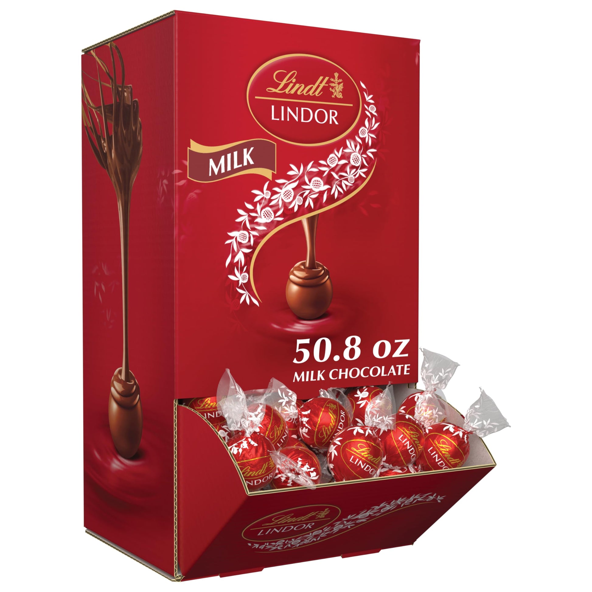 Lindt LINDOR Milk Chocolate Truffles, Smooth Melting Center, 50.8 oz, 120 Count