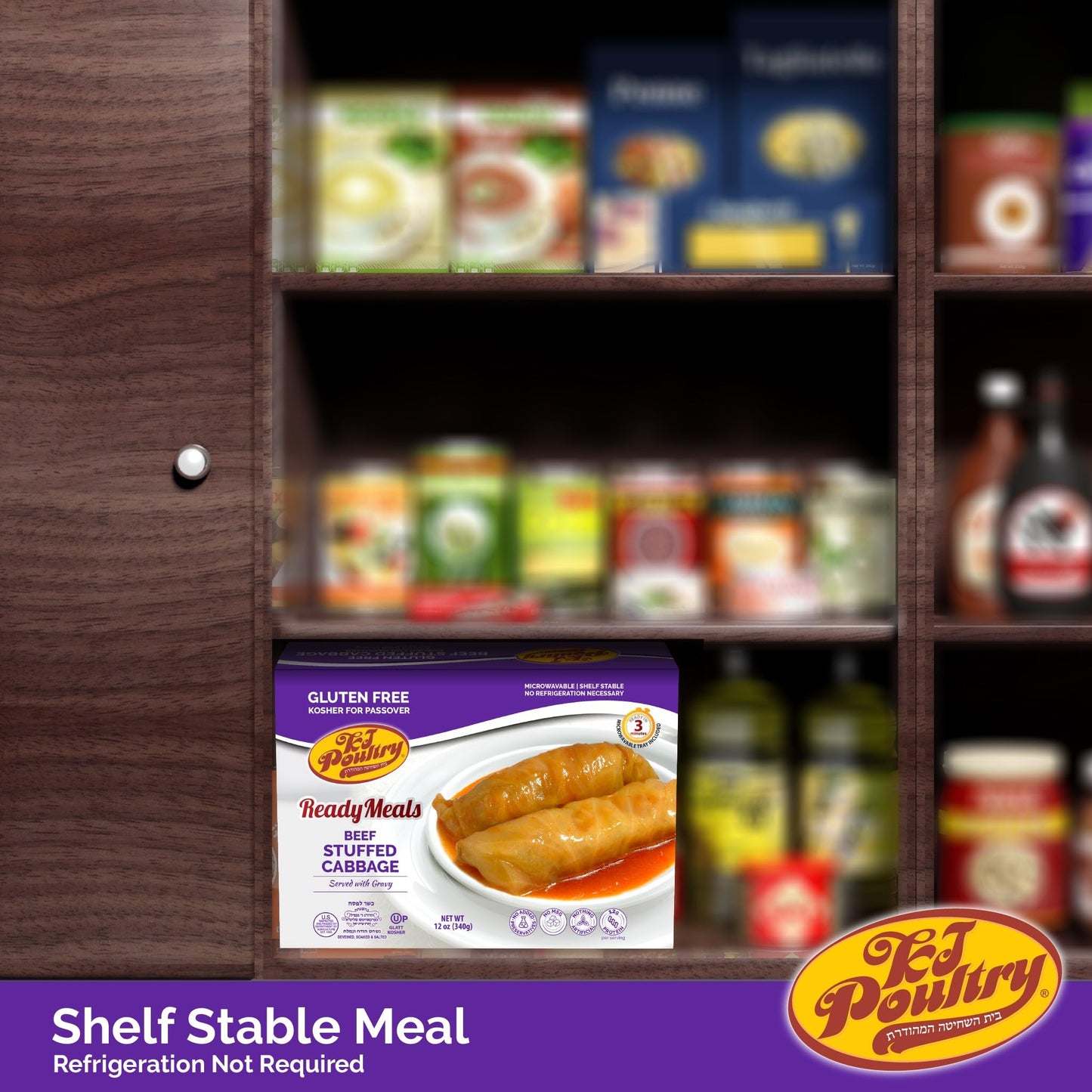 KJ Poultry Kosher Ready Meals - Chicken, Beef and Salmon Fish (14 Pack Variety) Prepared Entree Fully Cooked, Shelf Stable Micro