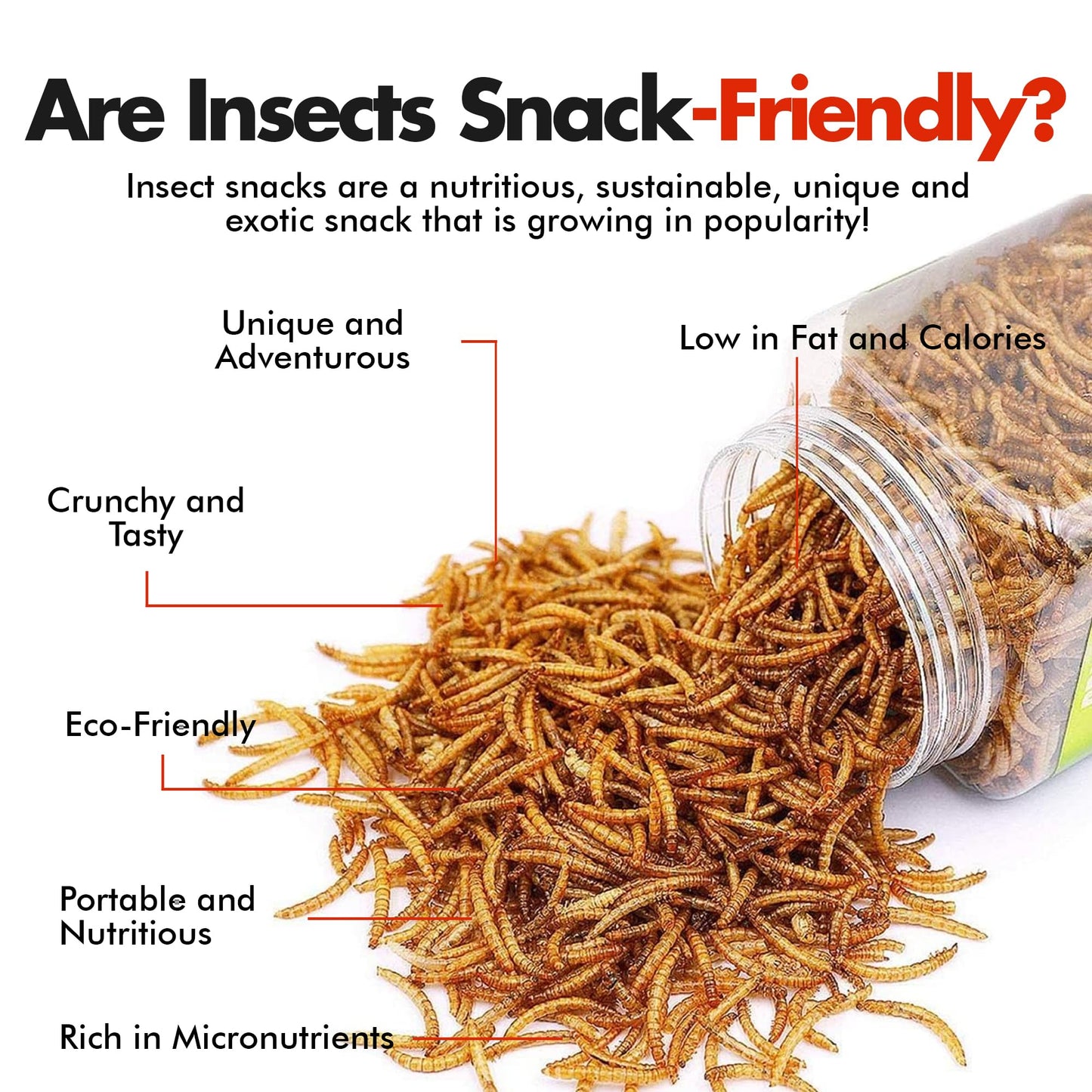 Hotlix Larvets Edible Bugs (6-Pack) | Real Flavored Edible Larvae In Mexican Cheese, Cheddar Cheese & Bbq | Exotic Snacks For Mature-Themeds | Snack Food Gifts For Any Occasions | Flavored Bugs To Eat