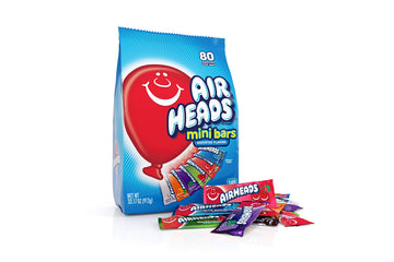 Airheads Candy Variety Bag, Mini Bars, Non-Melting, 32.17 Ounce, 80 Count, Blue/White