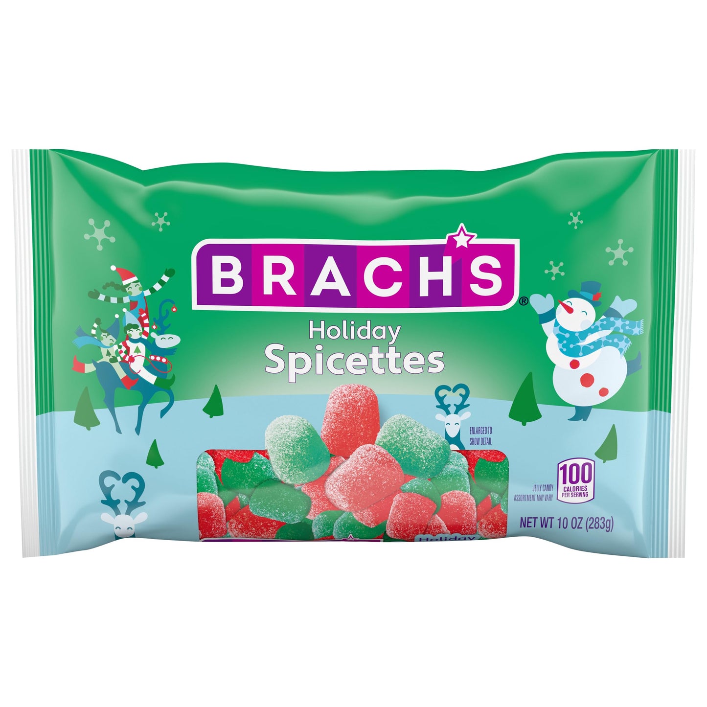 Brachs Holiday Spicettes, Holiday Gumdrop Candies, Red and Green Gumdrops, 10 oz