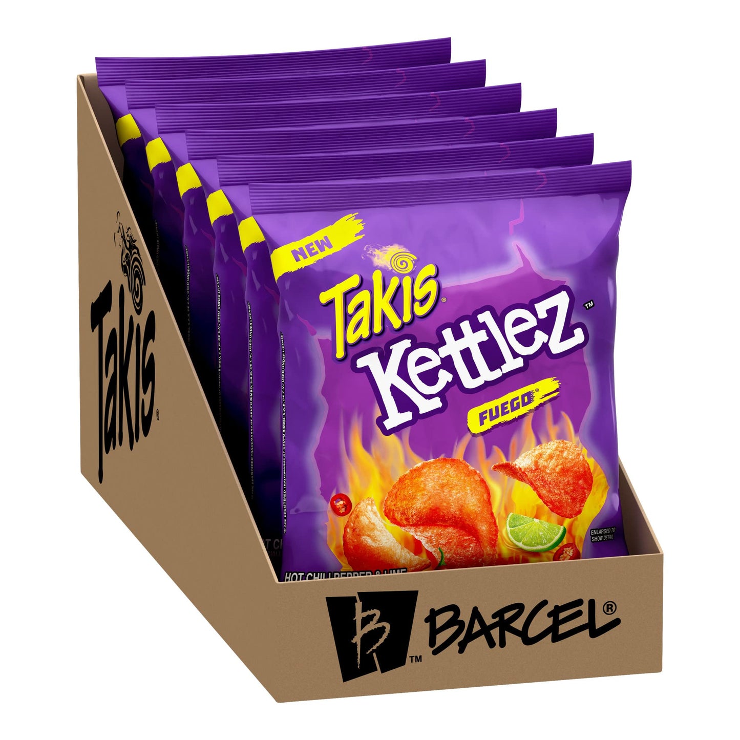 Takis Fuego Kettlez Potato Chips 2.5 Oz Snack, Extreme Hot Chili Pepper & Lime Flavored